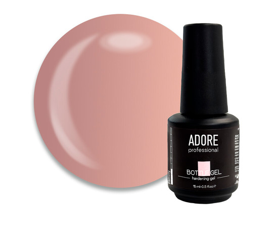 Зображення 6 Гель камуфлирующий Adore Professional Bottle Gel Milky Pink для укрепления ногтей, молочно-розовый, 15 мл, Об'єм (мл, г): 15, Колір: Milky Pink