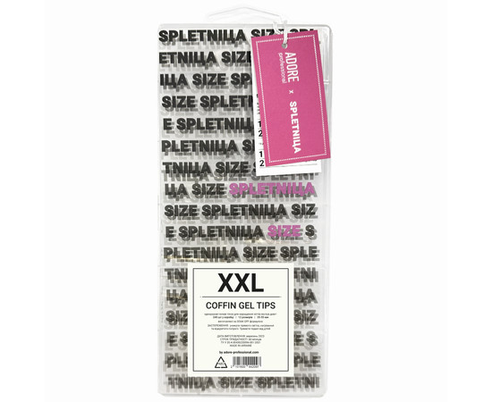 Зображення 4 Гелеві тіпси для нарощення Adore Professional SPLETNIца SIZE XXL GEL TIPS, 240 шт - coffin