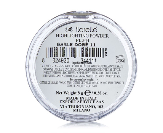 Зображення 3 Компактний хайлайтер для обличчя Florelle Highlighting Powder 11 sable dore, 8 г, Об'єм (мл, г): 8, Колір: 11