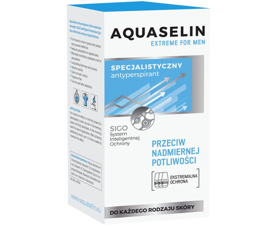 Зображення 3 Антиперспірант роликовий від підвищеної пітливості для чоловіків Aquaselin Extreme For Men Antyperspirant, 50 мл