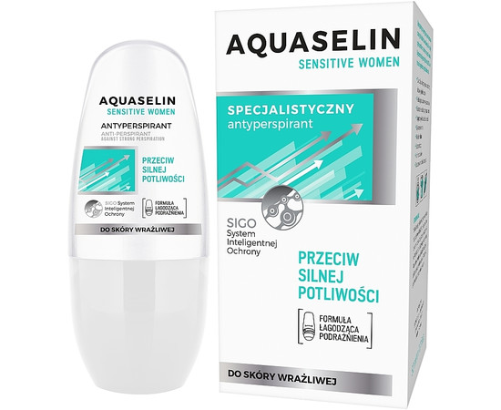 Зображення 2 Антиперспірант роликовий для жінок Aquaselin Sensitive Women Antyperspirant, 50 мл