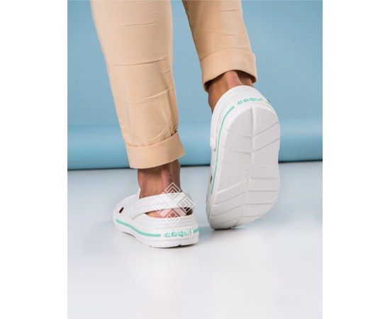 Зображення 2 Взуття медичне Coqui Lindo білий (м'ятна смужка) р. 40, "БІЛИЙ ХАЛАТ" 394-399-864, Розмір: 40, Цвет: білий