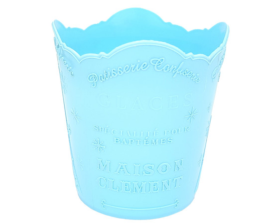 Зображення 2 Підставка стакан круглий для пензликів, пилок та манікюрних інструментів "Ейфелева вежа", блакитний 110x100 мм