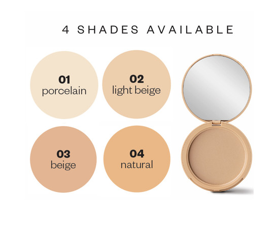 Изображение 4 Пудра компактная матирующая для лица Paese Mattifying Argan Oil Powder 01 Porlcelain, 8 г, Объем (мл, г): 8, Цвет: 01