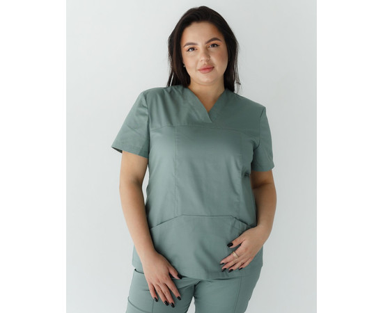 Зображення 8 Медичний костюм жіночий Топаз оливковий +SIZE р. 58, "БІЛИЙ ХАЛАТ" 362-327-705, Розмір: 58, Цвет: оливковий