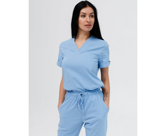 Зображення 2 Медичний костюм жіночий Марсель блакитний р. 52, "БІЛИЙ ХАЛАТ" 383-333-708, Розмір: 52, Цвет: блакитний
