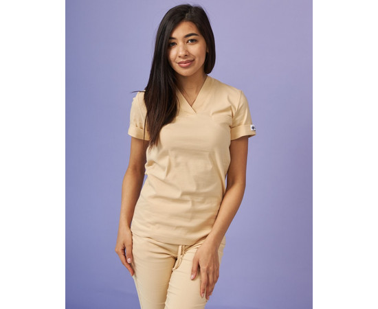 Изображение 3 Медицинский костюм женский Марсель бежевый р. 48, "БЕЛЫЙ ХАЛАТ" 383-367-708, Размер: 48, Цвет: бежевый