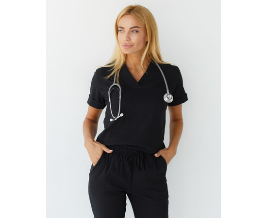 Зображення 4 Медичний костюм жіночий Марсель чорний р. 52, "БІЛИЙ ХАЛАТ" 383-321-708, Розмір: 52, Цвет: чорний