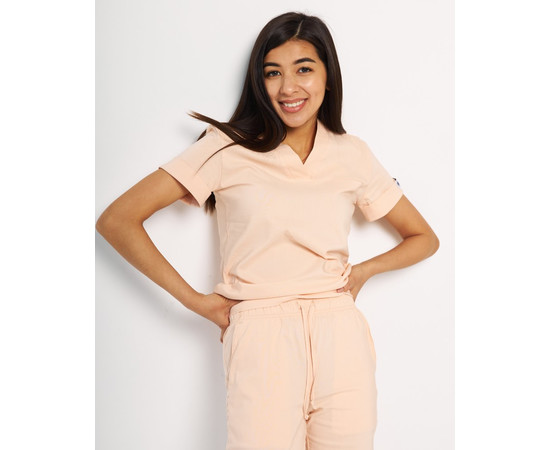 Зображення 4 Медичний костюм жіночий Марсель персиковий р. 54, "БІЛИЙ ХАЛАТ" 383-338-708, Розмір: 54, Цвет: персиковий