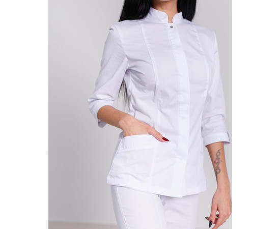 Зображення 5 Медичний костюм жіночий Сакура білий р. 44, "БІЛИЙ ХАЛАТ" 124-324-678, Розмір: 44, Цвет: білий
