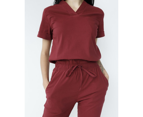 Зображення 6 Медичний костюм жіночий Марсель марсала р. 52, "БІЛИЙ ХАЛАТ" 383-326-708, Розмір: 52, Цвет: марсала