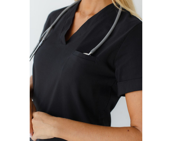 Зображення 7 Медичний костюм жіночий Марсель чорний р. 50, "БІЛИЙ ХАЛАТ" 383-321-708, Розмір: 50, Цвет: чорний