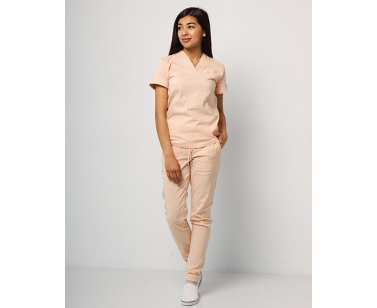 Изображение 8 Медицинский костюм женский Марсель персиковый р. 52, "БЕЛЫЙ ХАЛАТ" 383-338-708, Размер: 52, Цвет: персиковый
