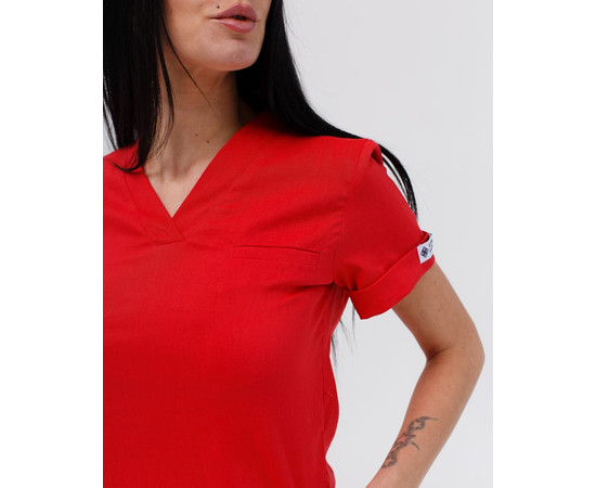 Зображення 4 Медичний костюм жіночий Марсель червоний р. 44, "БІЛИЙ ХАЛАТ" 383-434-708, Розмір: 44, Цвет: червоний