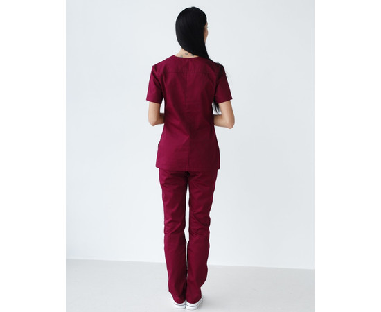 Изображение 2 Медицинский костюм женский Топаз марсала р. 46, "БЕЛЫЙ ХАЛАТ" 137-326-705, Размер: 46, Цвет: марсала