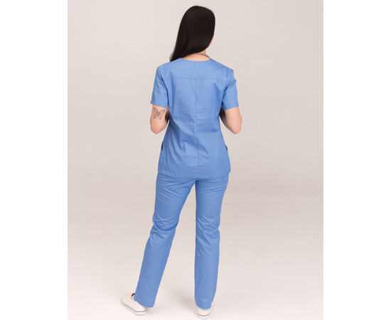 Изображение 2 Медицинский костюм женский Топаз голубой р. 40, "БЕЛЫЙ ХАЛАТ" 137-333-705, Размер: 40, Цвет: голубой