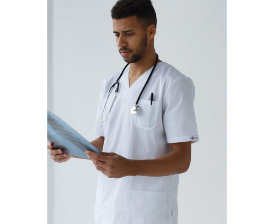 Изображение 3 Медицинский костюм мужской Гранит белый р. 54, "БЕЛЫЙ ХАЛАТ" 130-324-710, Размер: 54, Цвет: белый