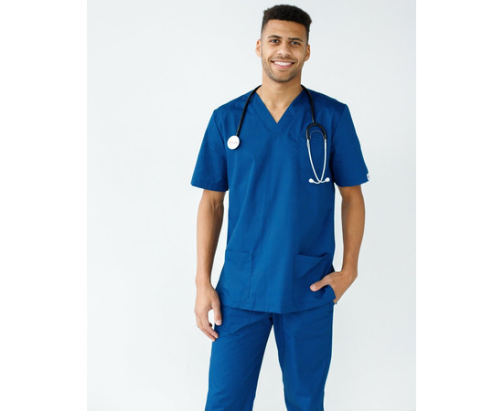 Изображение 3 Медицинский костюм мужской Гранит синий р. 46, "БЕЛЫЙ ХАЛАТ" 130-322-710, Размер: 46, Цвет: синий