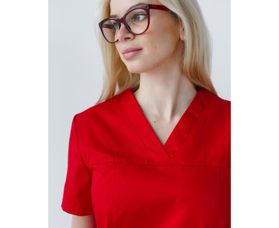 Зображення 3 Медичний костюм жіночий Топаз червоний р. 48, "БІЛИЙ ХАЛАТ" 137-339-705, Розмір: 48, Цвет: червоний