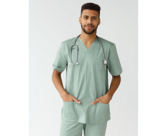 Зображення 3 Медичний костюм чоловічий Граніт оливковий р. 46, "БІЛИЙ ХАЛАТ" 130-327-710, Розмір: 46, Цвет: оливковий