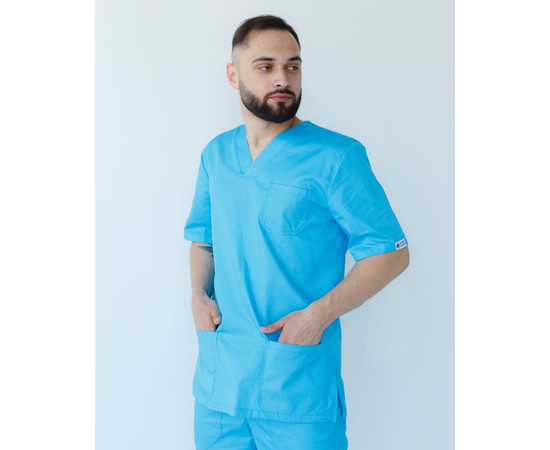 Изображение 3 Медицинский костюм мужской Гранит кобальт р. 56, "БЕЛЫЙ ХАЛАТ" 130-439-710, Размер: 56, Цвет: кобальт