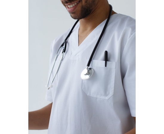 Изображение 4 Медицинский костюм мужской Гранит белый р. 54, "БЕЛЫЙ ХАЛАТ" 130-324-710, Размер: 54, Цвет: белый