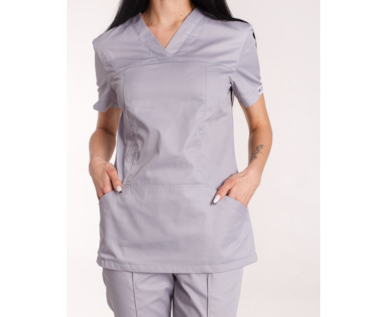 Зображення 4 Медичний костюм жіночий Топаз сірий р. 50, "БІЛИЙ ХАЛАТ" 137-328-705, Розмір: 50, Цвет: сірий