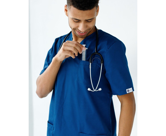 Изображение 4 Медицинский костюм мужской Гранит синий р. 46, "БЕЛЫЙ ХАЛАТ" 130-322-710, Размер: 46, Цвет: синий