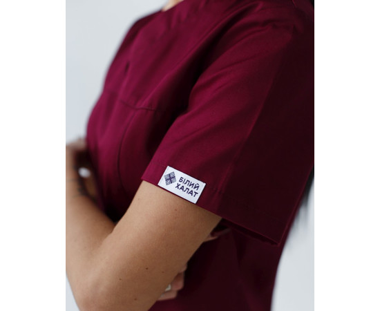 Зображення 5 Медичний костюм жіночий Топаз марсала р. 50, "БІЛИЙ ХАЛАТ" 137-326-705, Розмір: 50, Цвет: марсала