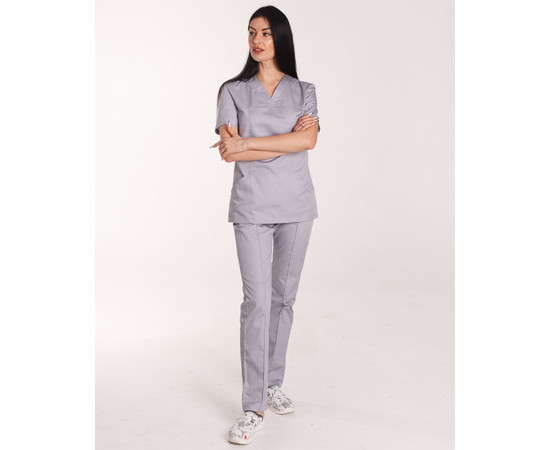 Изображение 5 Медицинский костюм женский Топаз серый р. 44, "БЕЛЫЙ ХАЛАТ" 137-328-705, Размер: 44, Цвет: серый