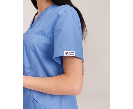 Зображення 5 Медичний костюм жіночий Топаз блакитний р. 46, "БІЛИЙ ХАЛАТ" 137-333-705, Розмір: 46, Цвет: блакитний
