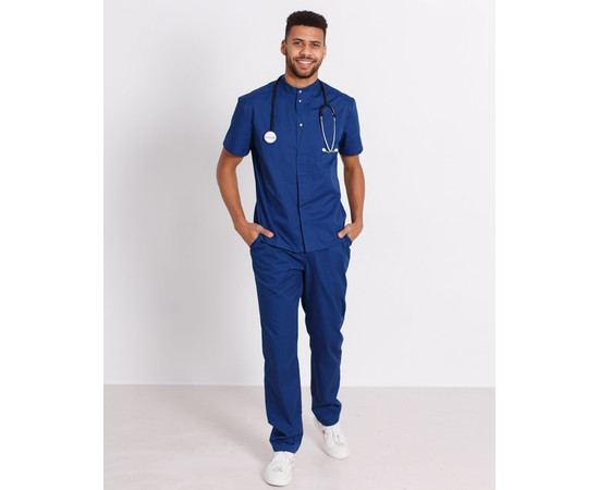 Зображення 6 Медичний костюм чоловічий Бостон сапфір р. 52, "БІЛИЙ ХАЛАТ" 129-360-679, Розмір: 52, Цвет: сапфір