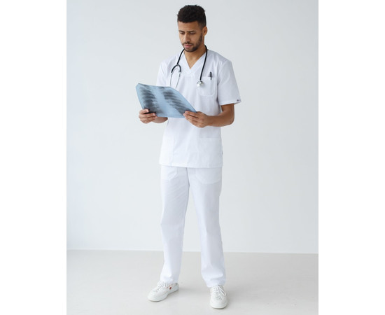 Зображення 7 Медичний костюм чоловічий Граніт білий р. 52, "БІЛИЙ ХАЛАТ" 130-324-710, Розмір: 52, Цвет: білий