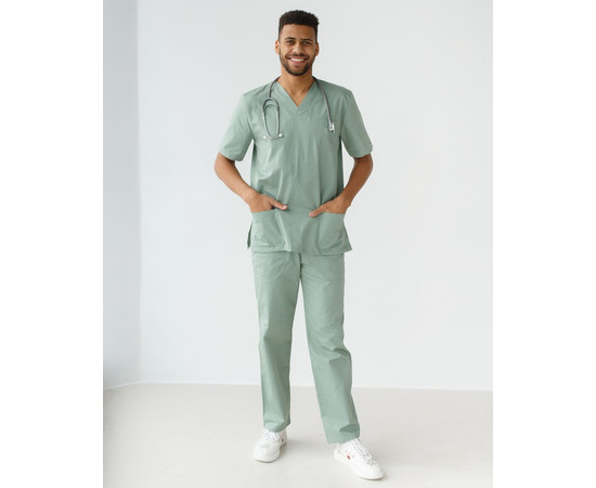 Зображення 8 Медичний костюм чоловічий Граніт оливковий р. 50, "БІЛИЙ ХАЛАТ" 130-327-710, Розмір: 50, Цвет: оливковий