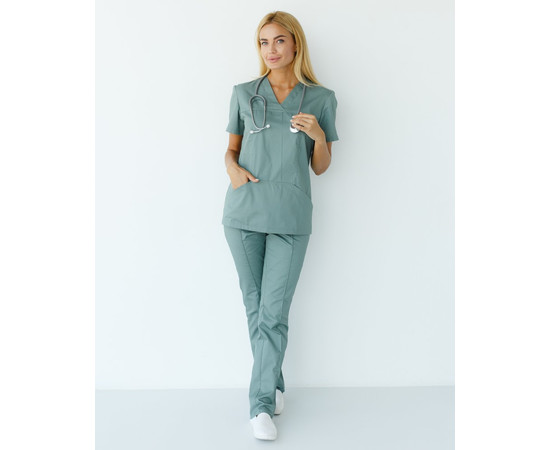 Зображення 8 Медичний костюм жіночий Топаз оливковий р. 46, "БІЛИЙ ХАЛАТ" 137-327-705, Розмір: 46, Цвет: оливковий