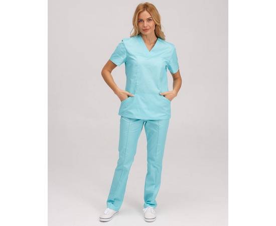Изображение 9 Медицинский костюм женский Топаз мятный р. 48, "БЕЛЫЙ ХАЛАТ" 137-332-705, Размер: 48, Цвет: мятный