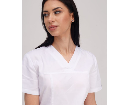 Изображение 4 Медицинский костюм женский Топаз белый р. 44, "БЕЛЫЙ ХАЛАТ" 137-324-705, Размер: 44, Цвет: белый