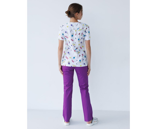 Зображення 2 Медичний костюм з принтом жіночий Топаз MediKids р. 54, "БІЛИЙ ХАЛАТ" 137-335-774, Розмір: 54, Цвет: medikids