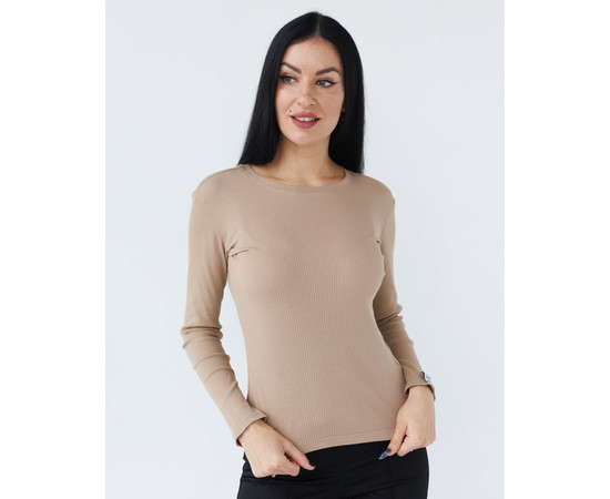 Зображення 2 Медичний лонгслів в рубчик жіночий пісочний р. L, "БІЛИЙ ХАЛАТ" 392-323-901, Розмір: L, Цвет: пісочний