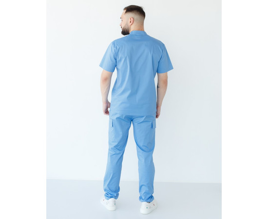 Изображение 2 Медицинский костюм мужской Денвер голубой р. 46, "БЕЛЫЙ ХАЛАТ" 404-333-679, Размер: 46, Цвет: голубой