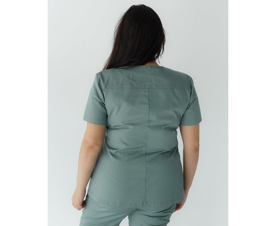 Зображення 2 Медична сорочка жіноча Топаз оливкова +SIZE р. 56, "БІЛИЙ ХАЛАТ" 386-327-705, Розмір: 56, Цвет: оливковий