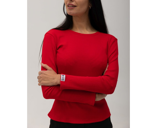 Зображення 3 Медичний лонгслів в рубчик жіночий червоний р. S, "БІЛИЙ ХАЛАТ" 392-339-716, Розмір: S, Цвет: червоний