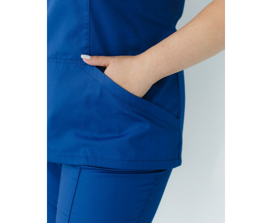 Зображення 4 Медична сорочка жіноча Топаз синя +SIZE р. 60, "БІЛИЙ ХАЛАТ" 386-322-705, Розмір: 60, Цвет: синий