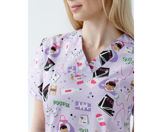 Зображення 3 Медична сорочка жіноча Топаз принт Laboratory р. 46, "БІЛИЙ ХАЛАТ" 126-324-775, Розмір: 46, Цвет: laboratory