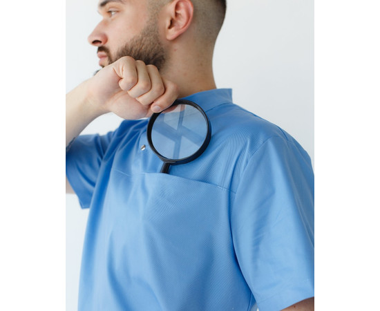 Изображение 5 Медицинская рубашка мужская Денвер голубая р. 46, "БЕЛЫЙ ХАЛАТ" 427-333-679, Размер: 46, Цвет: голубой
