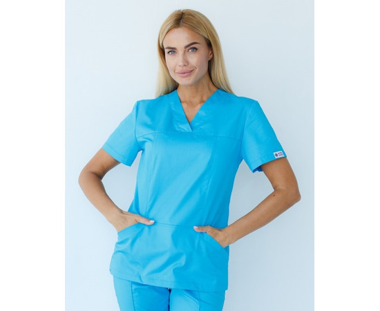 Зображення 5 Медична сорочка жіноча Топаз кобальт р. 44, "БІЛИЙ ХАЛАТ" 164-439-705, Розмір: 44, Цвет: кобальт