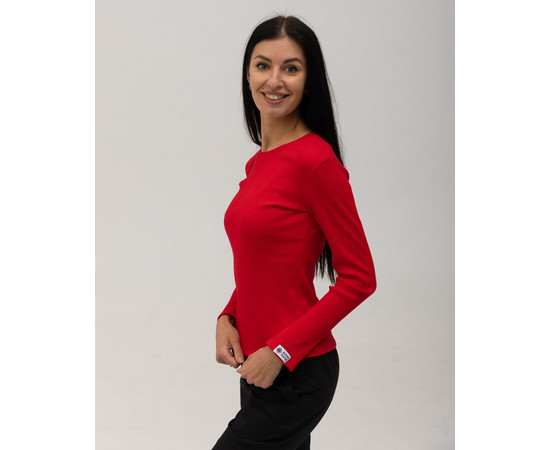 Зображення 5 Медичний лонгслів в рубчик жіночий червоний р. XL, "БІЛИЙ ХАЛАТ" 392-339-716, Розмір: XL, Цвет: червоний
