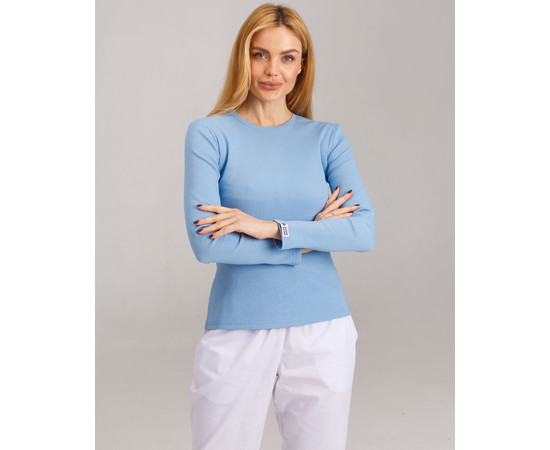 Зображення 6 Медичний лонгслів в рубчик жіночий блакитний р. XL, "БІЛИЙ ХАЛАТ" 392-333-716, Розмір: XL, Цвет: блакитний