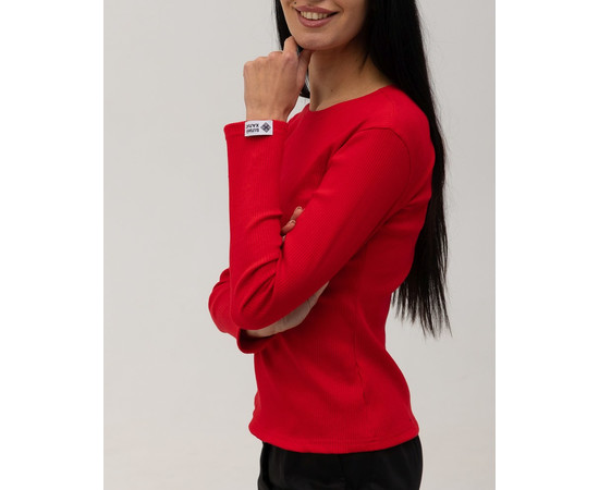 Зображення 6 Медичний лонгслів в рубчик жіночий червоний р. XL, "БІЛИЙ ХАЛАТ" 392-339-716, Розмір: XL, Цвет: червоний