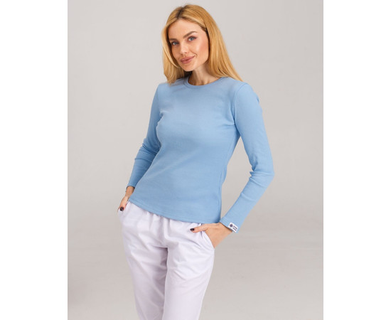 Зображення 7 Медичний лонгслів в рубчик жіночий блакитний р. XL, "БІЛИЙ ХАЛАТ" 392-333-716, Розмір: XL, Цвет: блакитний